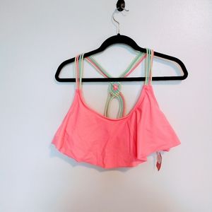 NWT xhiliration bikini top xl with straps back pink